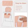 imageINFANS Baby High Chair Quick Folding Portable Highchair for Babies and Toddlers with Adjustable Footrest Removable Dishwasher Tray PU Seat Compact Highchairs for Baby Age 636 Months PinkPink