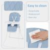 imageINFANS Baby High Chair Quick Folding Portable Highchair for Babies and Toddlers with Adjustable Footrest Removable Dishwasher Tray PU Seat Compact Highchairs for Baby Age 636 Months PinkBlue
