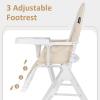 imageINFANS Baby High Chair Quick Folding Portable Highchair for Babies and Toddlers with Adjustable Footrest Removable Dishwasher Tray PU Seat Compact Highchairs for Baby Age 636 Months PinkBeige