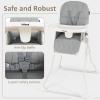 imageINFANS Baby High Chair Quick Folding Portable Highchair for Babies and Toddlers with Adjustable Footrest Removable Dishwasher Tray PU Seat Compact Highchairs for Baby Age 636 Months PinkGrey