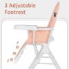 imageINFANS Baby High Chair Quick Folding Portable Highchair for Babies and Toddlers with Adjustable Footrest Removable Dishwasher Tray PU Seat Compact Highchairs for Baby Age 636 Months PinkPink