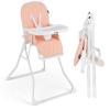 imageINFANS Baby High Chair Quick Folding Portable Highchair for Babies and Toddlers with Adjustable Footrest Removable Dishwasher Tray PU Seat Compact Highchairs for Baby Age 636 Months PinkPink