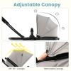 imageINFANS 2 in 1 Baby Stroller Convertible Stroller with Bassinet Reversible Seat Adjustable Backrest Canopy One Hand Fold Compact Toddler Pushchair for Kids Infants Newborns 036 Months BlackGrey