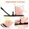imageINFANS 2 in 1 Baby Stroller Convertible Stroller with Bassinet Reversible Seat Adjustable Backrest Canopy One Hand Fold Compact Toddler Pushchair for Kids Infants Newborns 036 Months BlackPink
