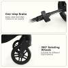 imageINFANS 2 in 1 Baby Stroller Convertible Stroller with Bassinet Reversible Seat Adjustable Backrest Canopy One Hand Fold Compact Toddler Pushchair for Kids Infants Newborns 036 Months BlackBlack
