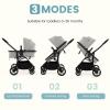 imageINFANS 2 in 1 Baby Stroller Convertible Stroller with Bassinet Reversible Seat Adjustable Backrest Canopy One Hand Fold Compact Toddler Pushchair for Kids Infants Newborns 036 Months BlackGrey