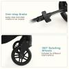 imageINFANS 2 in 1 Baby Stroller Convertible Stroller with Bassinet Reversible Seat Adjustable Backrest Canopy One Hand Fold Compact Toddler Pushchair for Kids Infants Newborns 036 Months BlackGrey