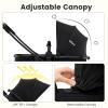 imageINFANS 2 in 1 Baby Stroller Convertible Stroller with Bassinet Reversible Seat Adjustable Backrest Canopy One Hand Fold Compact Toddler Pushchair for Kids Infants Newborns 036 Months BlackBlack