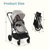 imageINFANS 2 in 1 Baby Stroller Convertible Stroller with Bassinet Reversible Seat Adjustable Backrest Canopy One Hand Fold Compact Toddler Pushchair for Kids Infants Newborns 036 Months BlackGrey