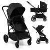 imageINFANS 2 in 1 Baby Stroller Convertible Stroller with Bassinet Reversible Seat Adjustable Backrest Canopy One Hand Fold Compact Toddler Pushchair for Kids Infants Newborns 036 Months BlackBlack