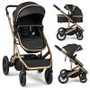 imageINFANS 2 in 1 Baby Stroller Folding Newborn Pram Convertible Stroller Bassinet for Infant Foldable High Landscape Shock Absorption with Reversible Seat Aluminum Structure for Pushchair KhakiBlack