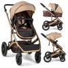 imageINFANS 2 in 1 Baby Stroller Folding Newborn Pram Convertible Stroller Bassinet for Infant Foldable High Landscape Shock Absorption with Reversible Seat Aluminum Structure for Pushchair KhakiKhaki