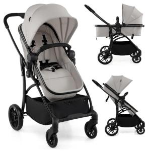 imageINFANS 2 in 1 Baby Stroller Convertible Stroller with Bassinet Reversible Seat Adjustable Backrest Canopy One Hand Fold Compact Toddler Pushchair for Kids Infants Newborns 036 Months BlackGrey