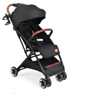imageINFANS Lightweight Baby Stroller Compact Infant with OneHand Fold Travel Stroller for Airplane with Cup Holder Canopy 5Point Harness Foot Cover for 036 Month Dark Black