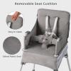 imageINFANS Baby High Chair Foldable Portable Highchair for Babies and Toddlers with Travel Bag Adjustable Tray 5 Point Harness Compact Space Saver Infant Feeding Chair for Age 636 Months PinkGrey