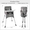 imageINFANS Baby High Chair Foldable Portable Highchair for Babies and Toddlers with Travel Bag Adjustable Tray 5 Point Harness Compact Space Saver Infant Feeding Chair for Age 636 Months PinkGrey