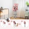 imageINFANS Baby High Chair Foldable Portable Highchair for Babies and Toddlers with Travel Bag Adjustable Tray 5 Point Harness Compact Space Saver Infant Feeding Chair for Age 636 Months PinkPink