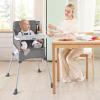 imageINFANS Baby High Chair Foldable Portable Highchair for Babies and Toddlers with Travel Bag Adjustable Tray 5 Point Harness Compact Space Saver Infant Feeding Chair for Age 636 Months PinkGrey