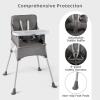 imageINFANS Baby High Chair Foldable Portable Highchair for Babies and Toddlers with Travel Bag Adjustable Tray 5 Point Harness Compact Space Saver Infant Feeding Chair for Age 636 Months PinkGrey