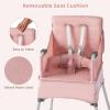imageINFANS Baby High Chair Foldable Portable Highchair for Babies and Toddlers with Travel Bag Adjustable Tray 5 Point Harness Compact Space Saver Infant Feeding Chair for Age 636 Months PinkPink