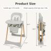 imageINFANS Baby High Chair High Chairs for Babies ampamp Toddlers with Adjustable Height Backrest Footrest Removable Tray Easy to Clean PU Seat Convertible Quick Folding Portable Highchair Dark GrayGray