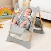 imageINFANS Baby High Chair High Chairs for Babies ampamp Toddlers with Adjustable Height Backrest Footrest Removable Tray Easy to Clean PU Seat Convertible Quick Folding Portable Highchair Dark GrayGray