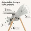 imageINFANS Baby High Chair High Chairs for Babies ampamp Toddlers with Adjustable Height Backrest Footrest Removable Tray Easy to Clean PU Seat Convertible Quick Folding Portable Highchair Dark GrayGray