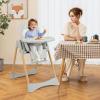 imageINFANS Baby High Chair High Chairs for Babies ampamp Toddlers with Adjustable Height Backrest Footrest Removable Tray Easy to Clean PU Seat Convertible Quick Folding Portable Highchair Dark GrayGray