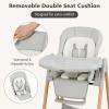 imageINFANS Baby High Chair High Chairs for Babies ampamp Toddlers with Adjustable Height Backrest Footrest Removable Tray Easy to Clean PU Seat Convertible Quick Folding Portable Highchair Dark GrayGray