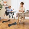 imageINFANS Baby High Chair High Chairs for Babies ampamp Toddlers with Adjustable Height Backrest Footrest Removable Tray Easy to Clean PU Seat Convertible Quick Folding Portable Highchair Dark GrayDark Gray