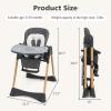 imageINFANS Baby High Chair High Chairs for Babies ampamp Toddlers with Adjustable Height Backrest Footrest Removable Tray Easy to Clean PU Seat Convertible Quick Folding Portable Highchair Dark GrayDark Gray