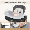 imageINFANS Baby High Chair High Chairs for Babies ampamp Toddlers with Adjustable Height Backrest Footrest Removable Tray Easy to Clean PU Seat Convertible Quick Folding Portable Highchair Dark GrayDark Gray