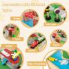 imageINFANS Train Table with Storage 78 Pieces Wooden Kids Activity Toy Table Playset with Reversible Detachable Tabletop Tracks Train Railway City Gift for Toddler Boys Girls Ages 3Upgraded