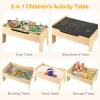 imageINFANS Train Table with Storage 78 Pieces Wooden Kids Activity Toy Table Playset with Reversible Detachable Tabletop Tracks Train Railway City Gift for Toddler Boys Girls Ages 3Ultimate