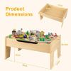 imageINFANS Train Table with Storage 78 Pieces Wooden Kids Activity Toy Table Playset with Reversible Detachable Tabletop Tracks Train Railway City Gift for Toddler Boys Girls Ages 3Ultimate