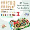 imageINFANS Train Table with Storage 78 Pieces Wooden Kids Activity Toy Table Playset with Reversible Detachable Tabletop Tracks Train Railway City Gift for Toddler Boys Girls Ages 3Classic
