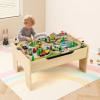 imageINFANS Train Table with Storage 78 Pieces Wooden Kids Activity Toy Table Playset with Reversible Detachable Tabletop Tracks Train Railway City Gift for Toddler Boys Girls Ages 3Ultimate