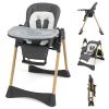imageINFANS Baby High Chair High Chairs for Babies ampamp Toddlers with Adjustable Height Backrest Footrest Removable Tray Easy to Clean PU Seat Convertible Quick Folding Portable Highchair Dark GrayDark Gray