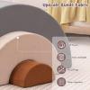 imageINFANS Climbing Toys for Toddlers 3pc Foam Climbing Blocks Rainbow Shaped Indoor Play Set Soft Equipment Modulars Rainbow Crawling Tunnel Playroom Couch for Children Playroom Baby PinkGray