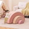 imageINFANS Climbing Toys for Toddlers 3pc Foam Climbing Blocks Rainbow Shaped Indoor Play Set Soft Equipment Modulars Rainbow Crawling Tunnel Playroom Couch for Children Playroom Baby PinkPink