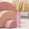 imageINFANS Climbing Toys for Toddlers 3pc Foam Climbing Blocks Rainbow Shaped Indoor Play Set Soft Equipment Modulars Rainbow Crawling Tunnel Playroom Couch for Children Playroom Baby PinkPink