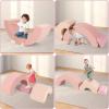 imageINFANS Climbing Toys for Toddlers 3pc Foam Climbing Blocks Rainbow Shaped Indoor Play Set Soft Equipment Modulars Rainbow Crawling Tunnel Playroom Couch for Children Playroom Baby PinkPink