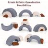 imageINFANS Climbing Toys for Toddlers 3pc Foam Climbing Blocks Rainbow Shaped Indoor Play Set Soft Equipment Modulars Rainbow Crawling Tunnel Playroom Couch for Children Playroom Baby PinkGray