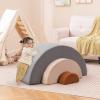 imageINFANS Climbing Toys for Toddlers 3pc Foam Climbing Blocks Rainbow Shaped Indoor Play Set Soft Equipment Modulars Rainbow Crawling Tunnel Playroom Couch for Children Playroom Baby PinkGray