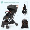 imageINFANS Lightweight Baby Stroller Compact Infant with OneHand Fold Travel Stroller for Airplane with Cup Holder Canopy 5Point Harness Foot Cover for 036 MonthBlackk