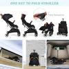 imageINFANS Lightweight Baby Stroller Compact Infant with OneHand Fold Travel Stroller for Airplane with Cup Holder Canopy 5Point Harness Foot Cover for 036 MonthBlackk