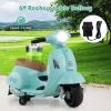 imageLicensed Vespa Kids Motorcycle by INFANS 6V Battery Powered Motorbike for Toddlers with Training Wheels Horn LED Lights Electric Ride on Toys for Boys Girls Aged 1836 Months GreenGreen