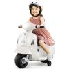 imageLicensed Vespa Kids Motorcycle by INFANS 6V Battery Powered Motorbike for Toddlers with Training Wheels Horn LED Lights Electric Ride on Toys for Boys Girls Aged 1836 Months GreenWhite