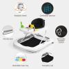 imageINFANS Foldable Baby Walker 3 in 1 Toddler Walker Bouncer LearningSeated WalkBehind Music Adjustable Height High Back Padded Seat Detachable Trampoline Mat Activity Walker with Toys BlackGrey