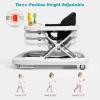 imageINFANS Foldable Baby Walker 3 in 1 Toddler Walker Bouncer LearningSeated WalkBehind Music Adjustable Height High Back Padded Seat Detachable Trampoline Mat Activity Walker with Toys BlackBlack
